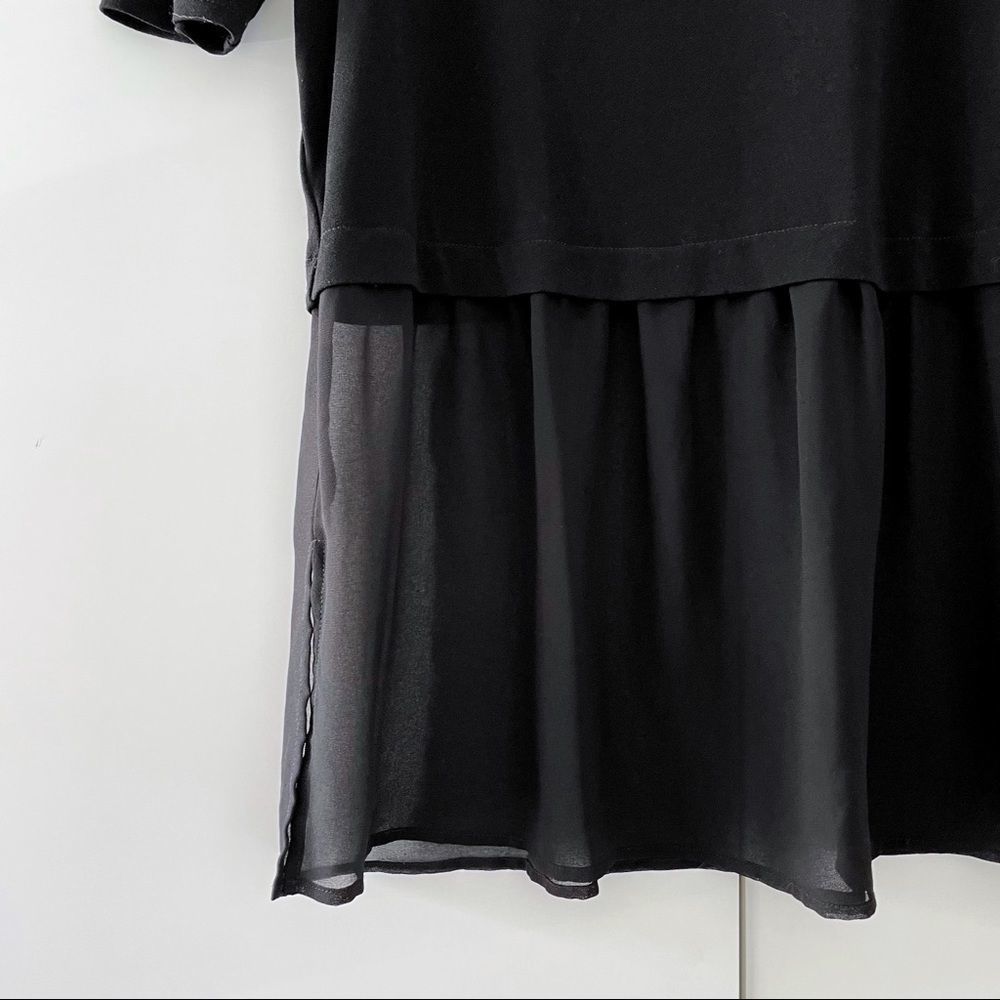 Bcbgeneration Boxy Two-Fer Black Top Small View 3